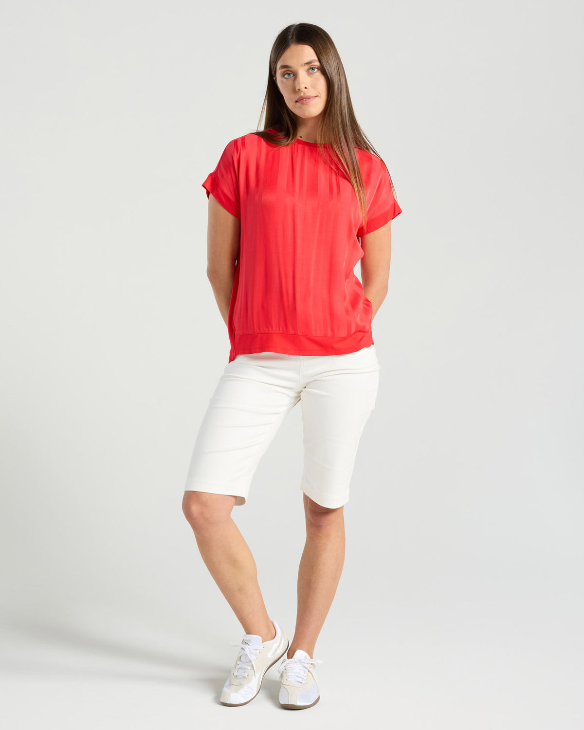 Simona Spliced Satin Top