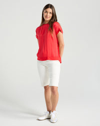 Simona Spliced Satin Top