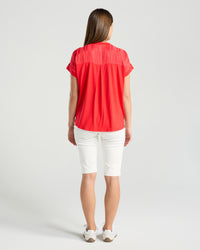 Simona Spliced Satin Top