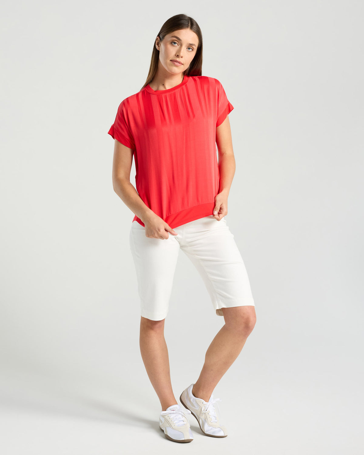 Simona Spliced Satin Top