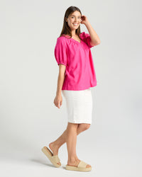 Rosella Stitch Detail Top