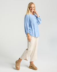 Paola Ladder Trim Blouse