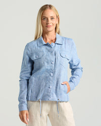 Silvia Drawstring Hem Shacket