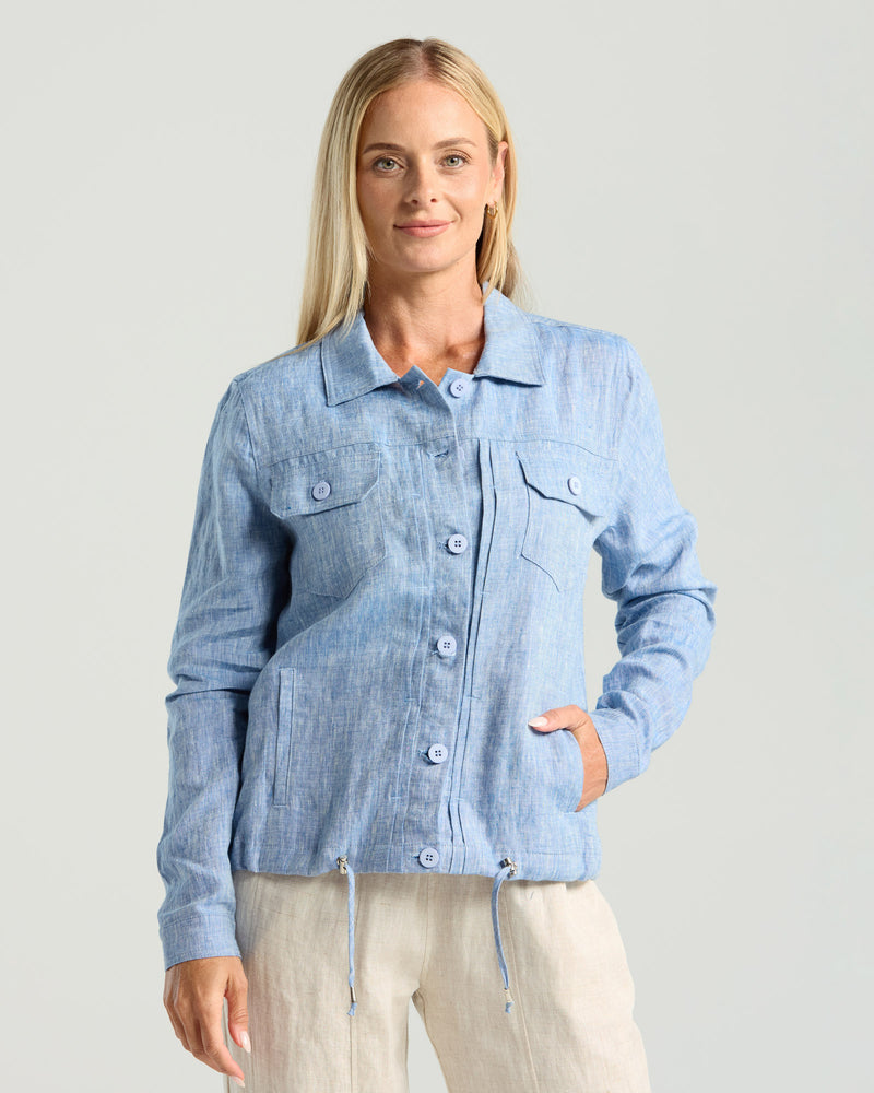 Silvia Drawstring Hem Shacket