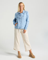 Silvia Drawstring Hem Shacket