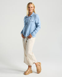 Silvia Drawstring Hem Shacket