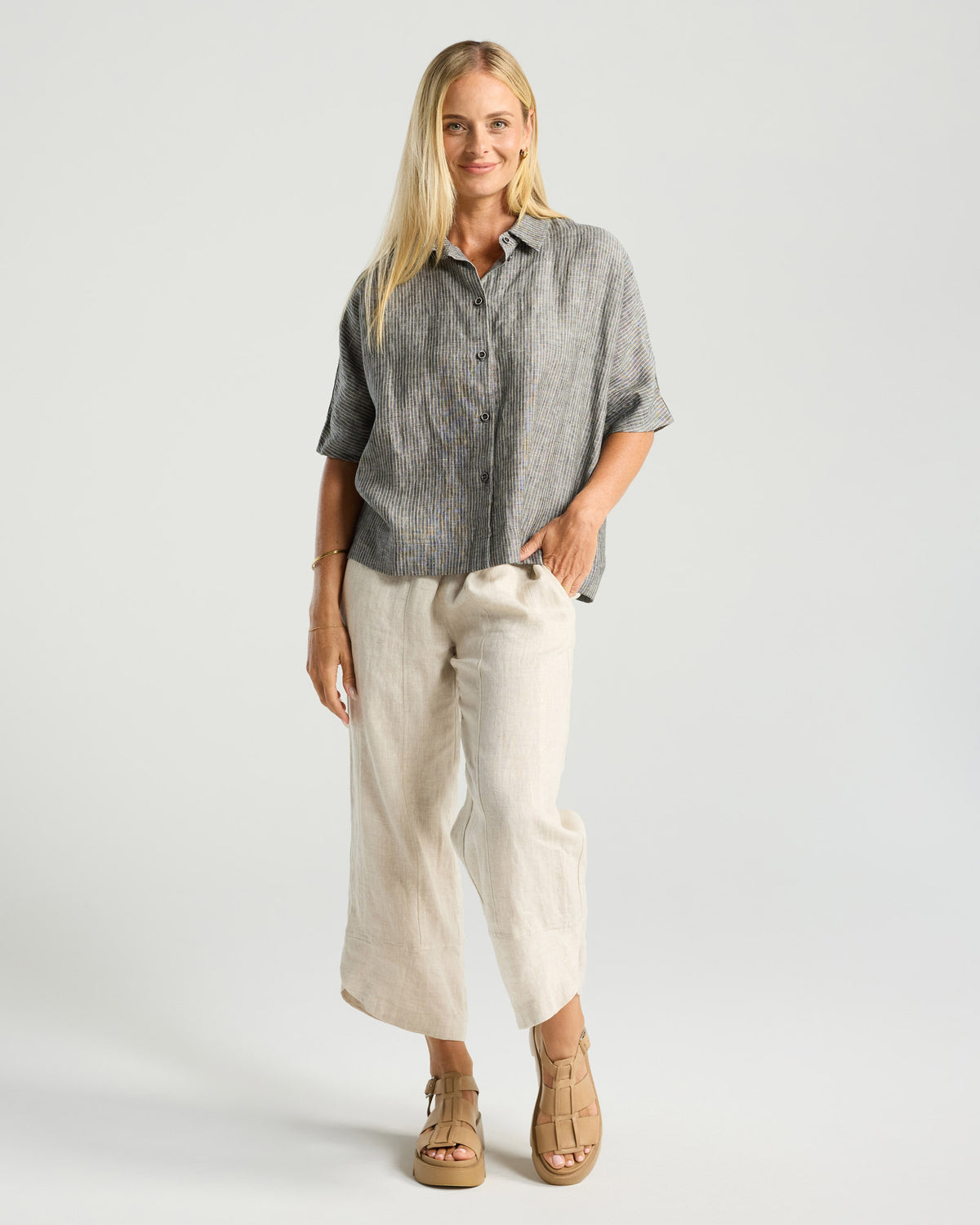Cecile Stripe Linen Shirt