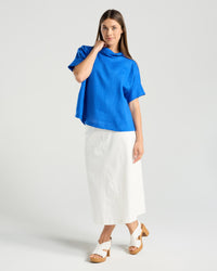 Claire Roll Neck Linen Top