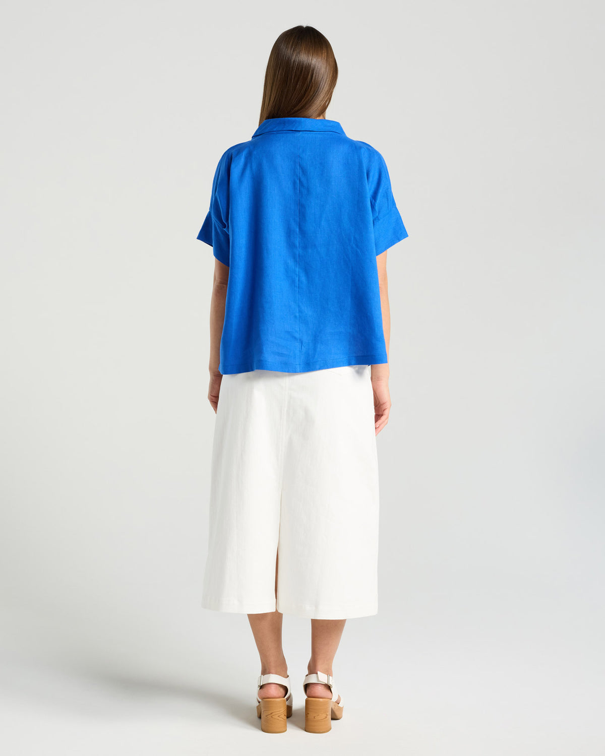 Claire Roll Neck Linen Top