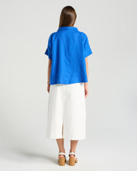 Claire Roll Neck Linen Top
