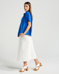 Claire Roll Neck Linen Top