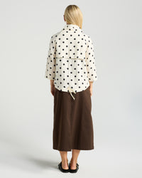 Perla Spot Print Zip Front Jacket