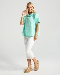Claire Roll Neck Linen Top