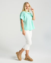 Claire Roll Neck Linen Top
