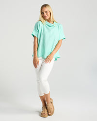 Claire Roll Neck Linen Top