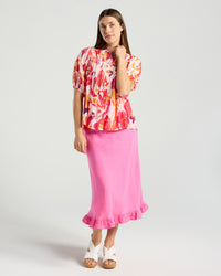 Bridget Pintuck Top - Print