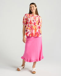 Bridget Pintuck Top - Print