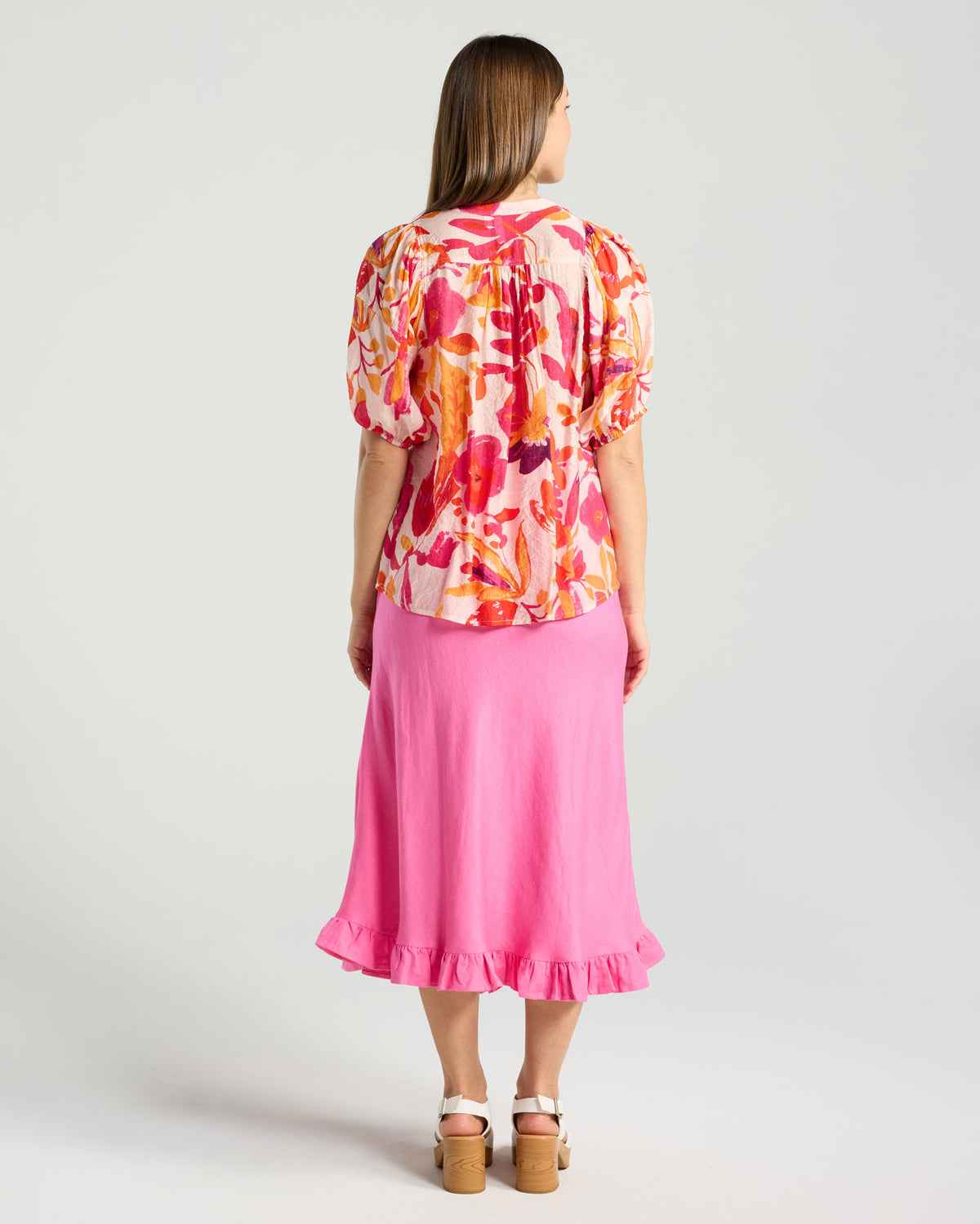 Bridget Pintuck Top - Print