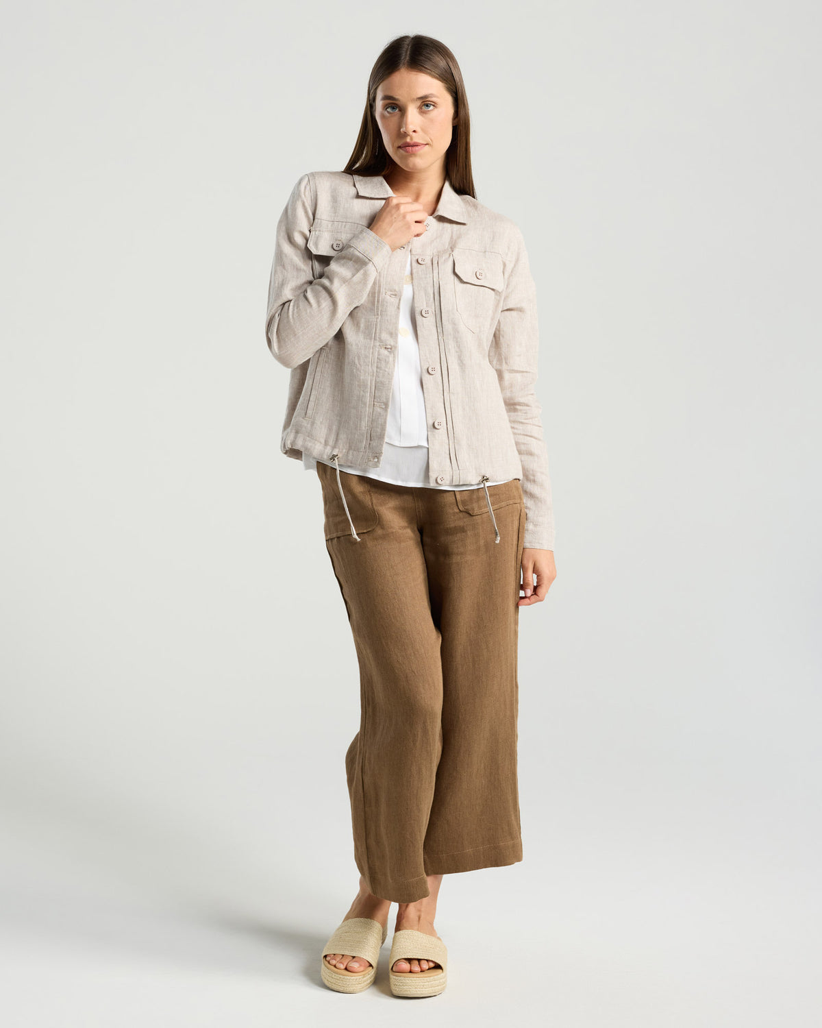 Silvia Drawstring Hem Shacket