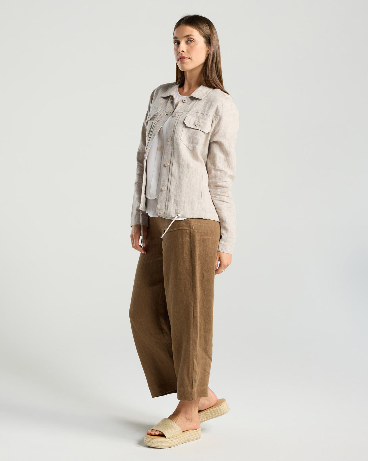 Silvia Drawstring Hem Shacket