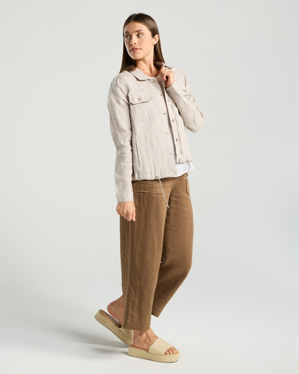 Silvia Drawstring Hem Shacket