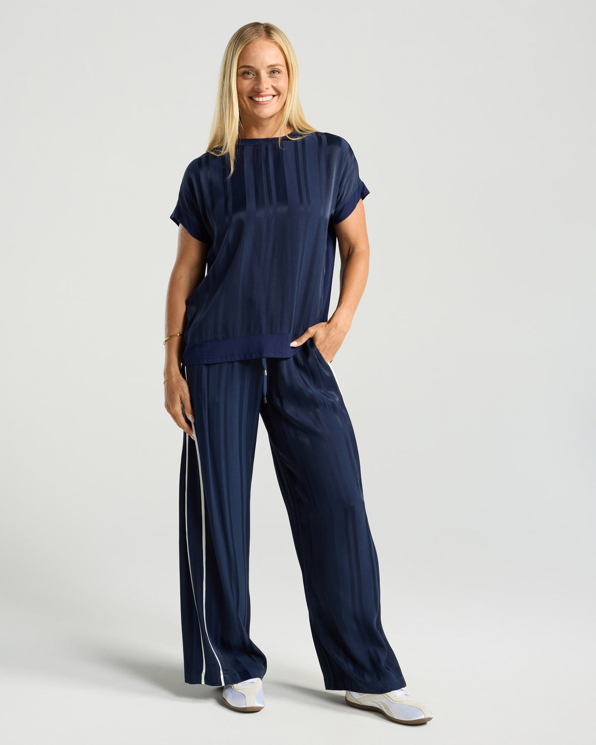 Simona Spliced Satin Top