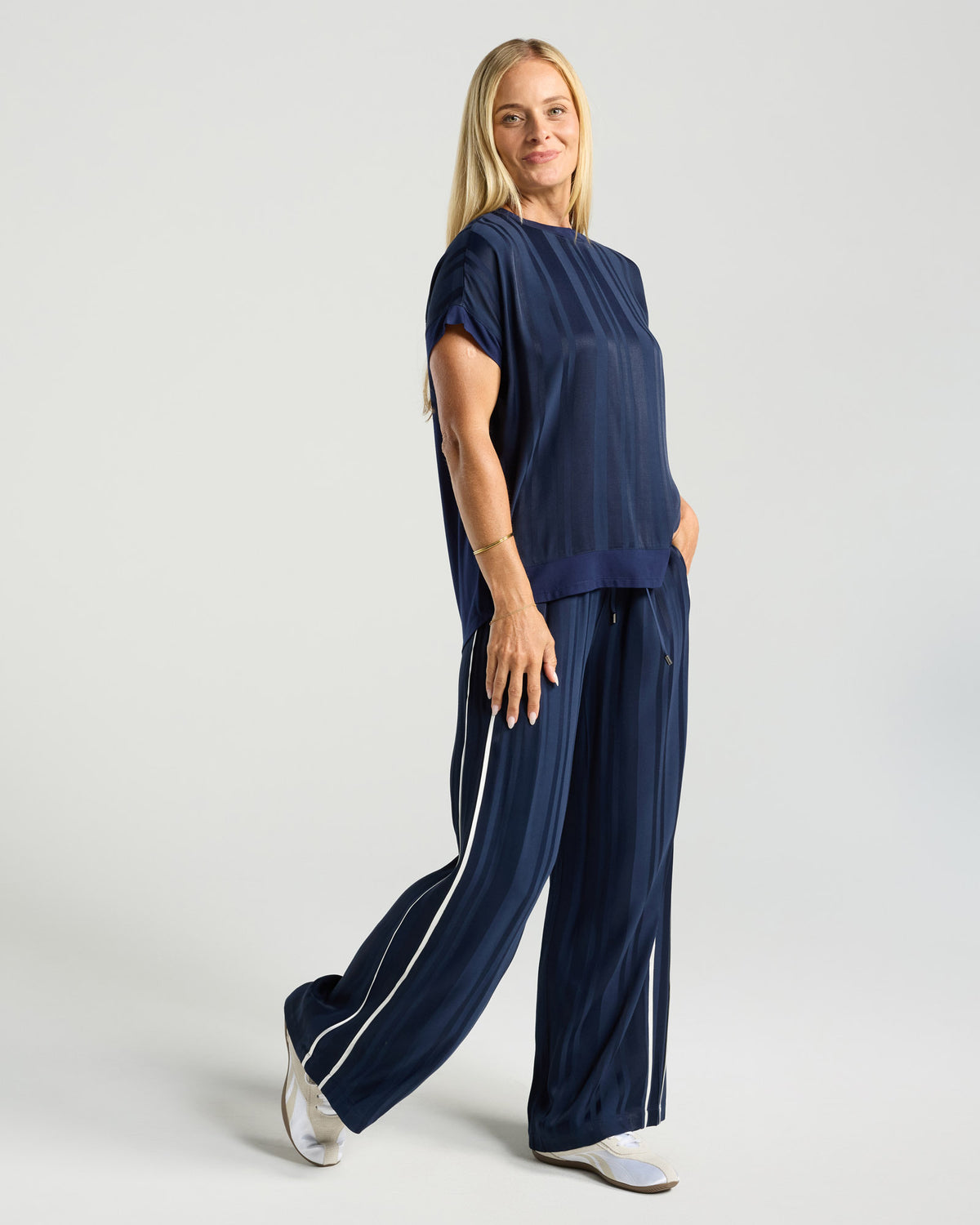 Simona Spliced Satin Top