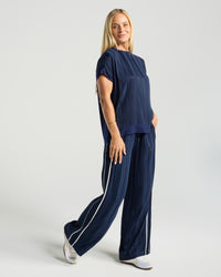 Simona Spliced Satin Top