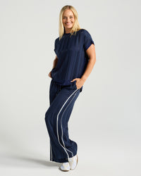 Simona Spliced Satin Top