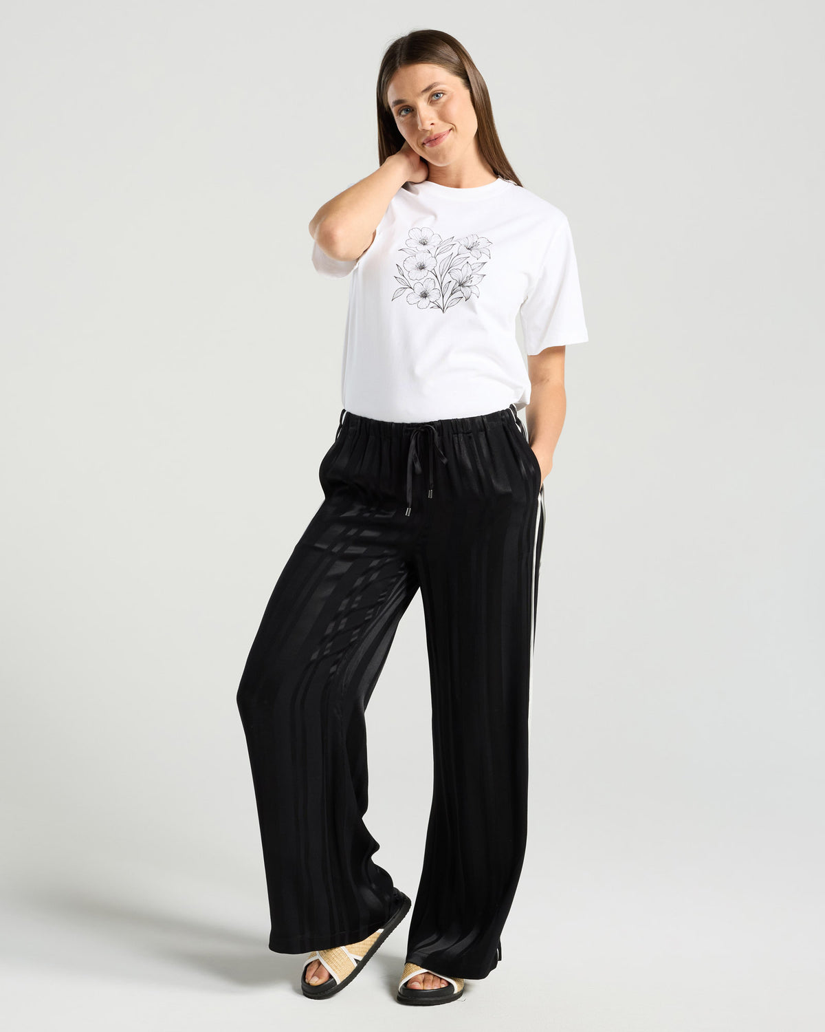 Greta Stripe Trim Pant