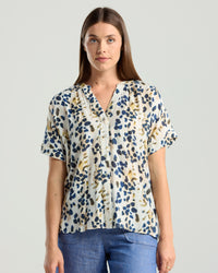 Isidora Button V Neck Top