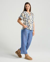 Isidora Button V Neck Top