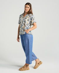 Isidora Button V Neck Top