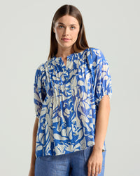 Bridget Pintuck Top - Print