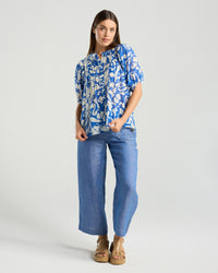 Bridget Pintuck Top - Print