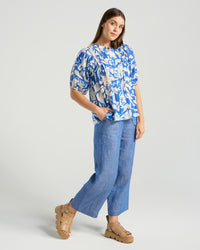 Bridget Pintuck Top - Print