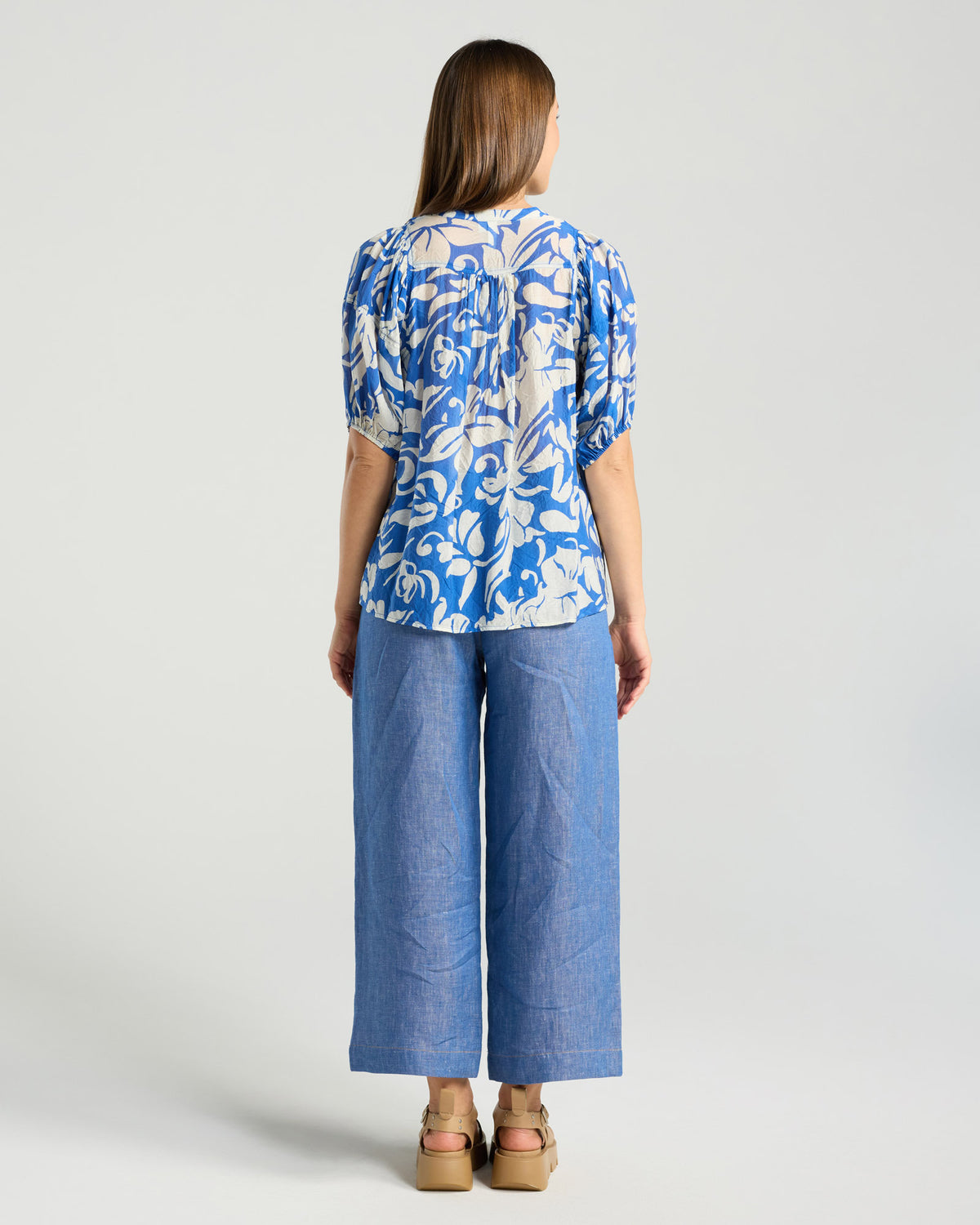 Bridget Pintuck Top - Print