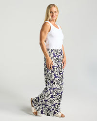 Alessia Print Stripe Trim Pant