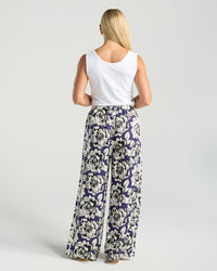 Alessia Print Stripe Trim Pant