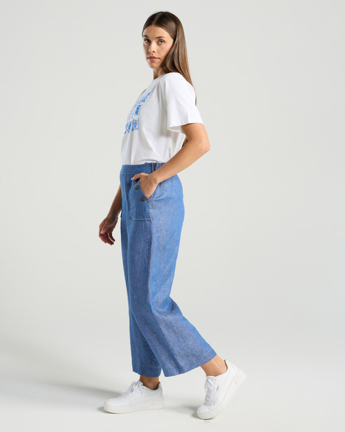 Ester Crop Linen Pant