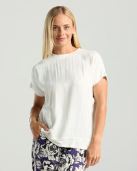Simona Spliced Satin Top