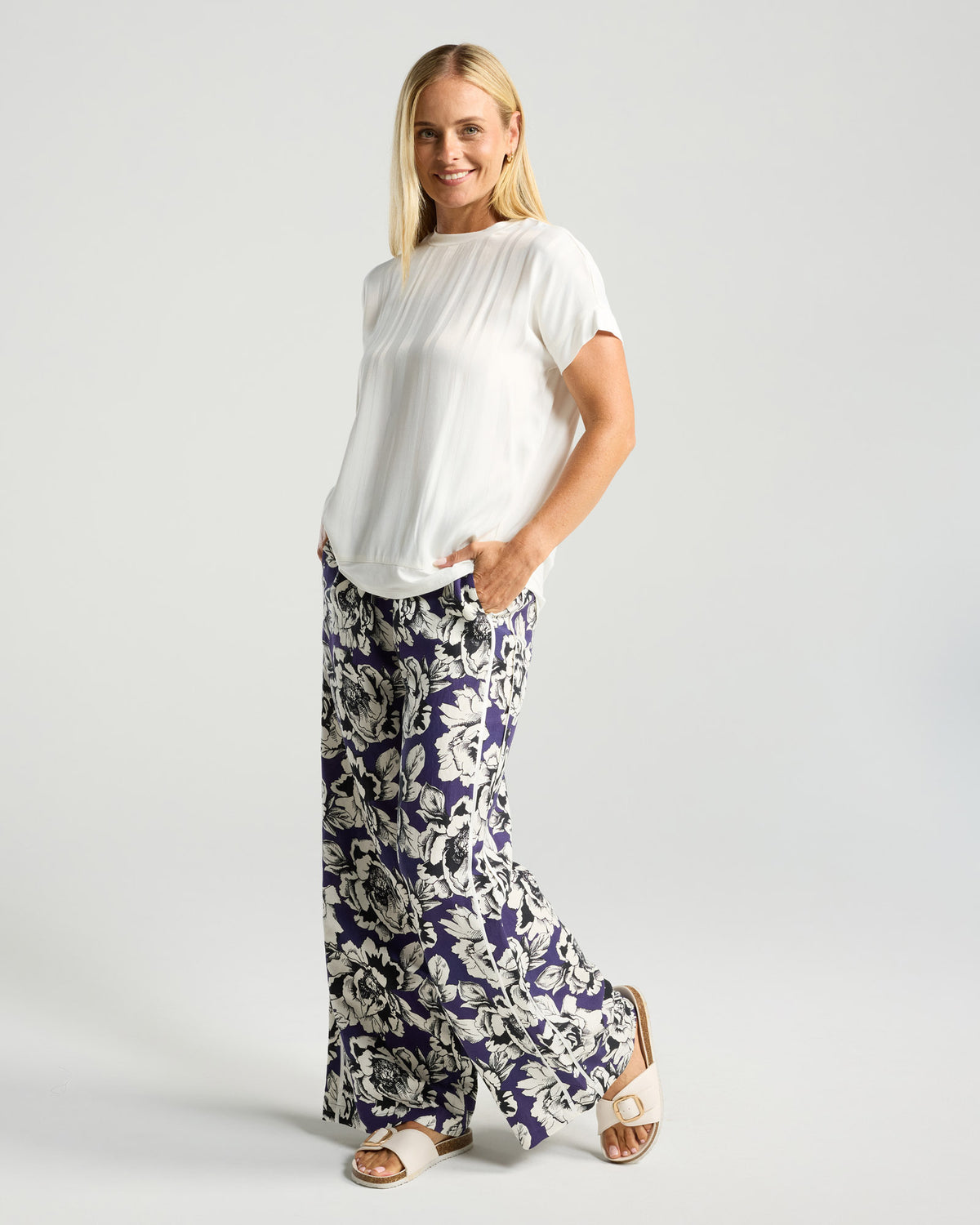 Simona Spliced Satin Top
