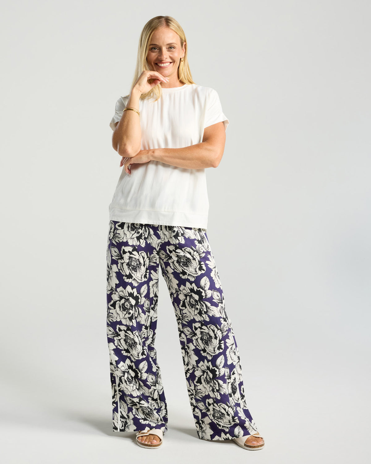 Simona Spliced Satin Top