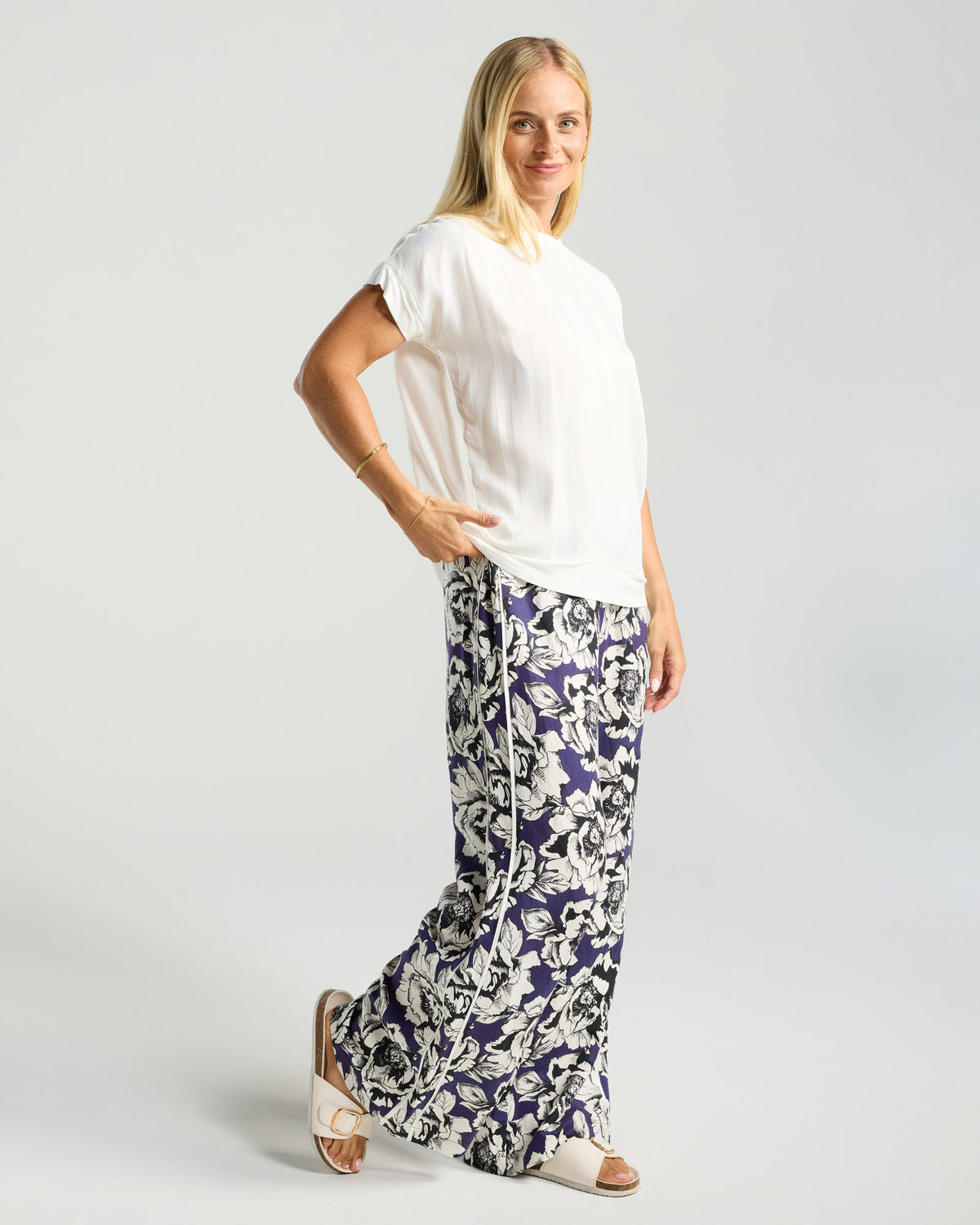 Simona Spliced Satin Top