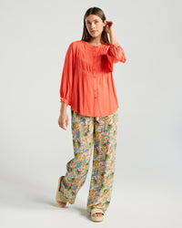 Paola Ladder Trim Blouse