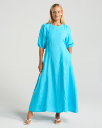 Lorella Contrast Puff Sleeve Dress