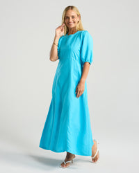 Lorella Contrast Puff Sleeve Dress