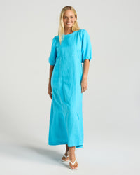 Lorella Contrast Puff Sleeve Dress