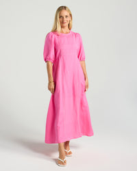 Lorella Contrast Puff Sleeve Dress