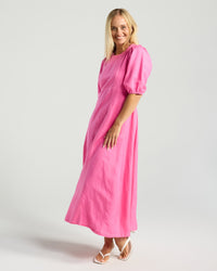 Lorella Contrast Puff Sleeve Dress